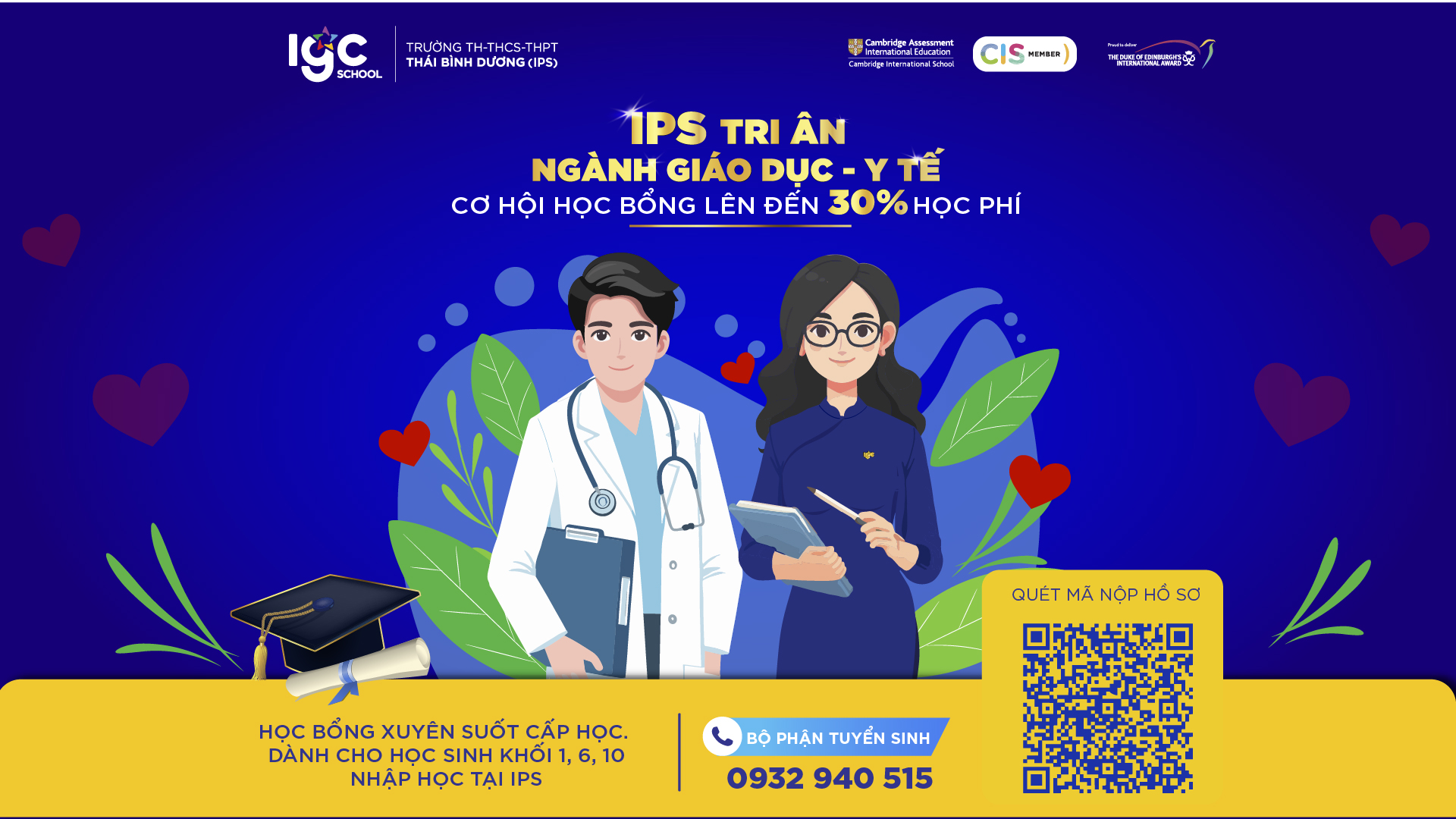 IPS tri ân ngành Giáo dục – Y tế: Cơ hội học bổng lên đến 30% học phí