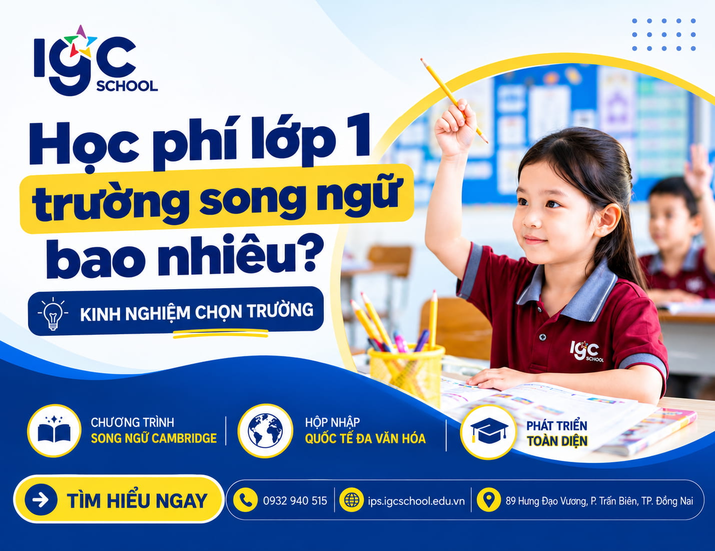 Học phí lớp 1 trường song ngữ bao nhiêu? Kinh nghiệm chọn trường cho con