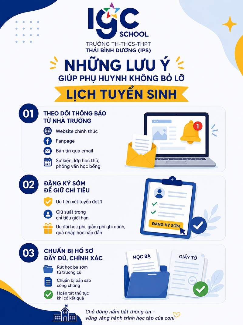 Phụ huynh tìm hiểu các lưu ý quan trọng để không bỏ lỡ lịch tuyển sinh trường song ngữ
