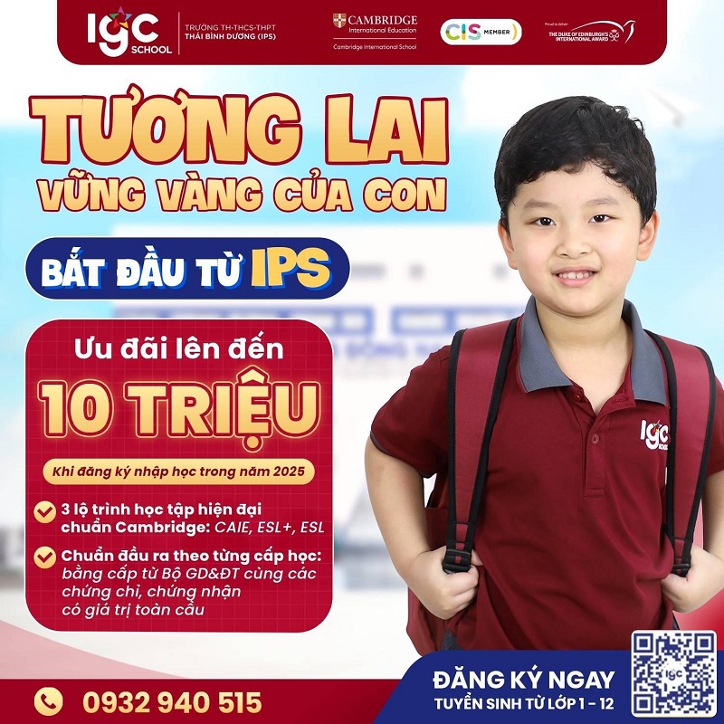 IPS tự tin là trường dạy Cambridge tốt nhất khu vực Đồng Nai