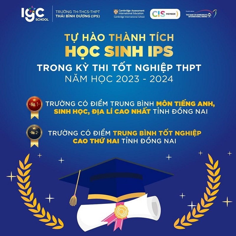 IPS là trường liên cấp tiếng anh có thành tích tốt tại tỉnh